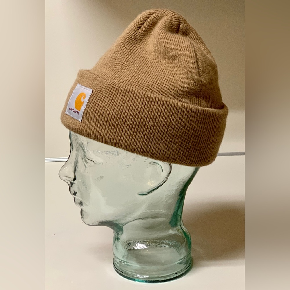 Adult Unisex One Size 100% Acrylic Cuffed CARHARTT Watch Cap Beige Tan Beanie